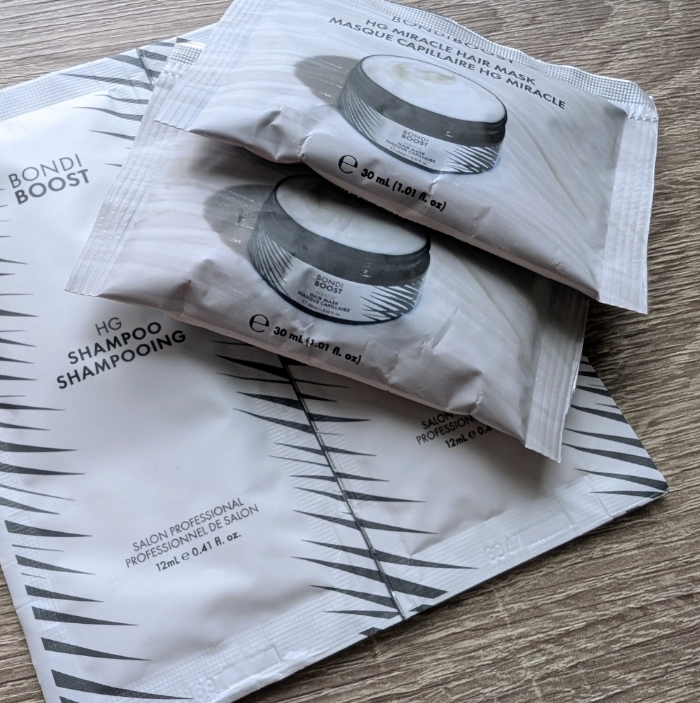 Bondiboost Shampoo and Conditioner Samples + 2x 30ml HG Miracle Hair Mask